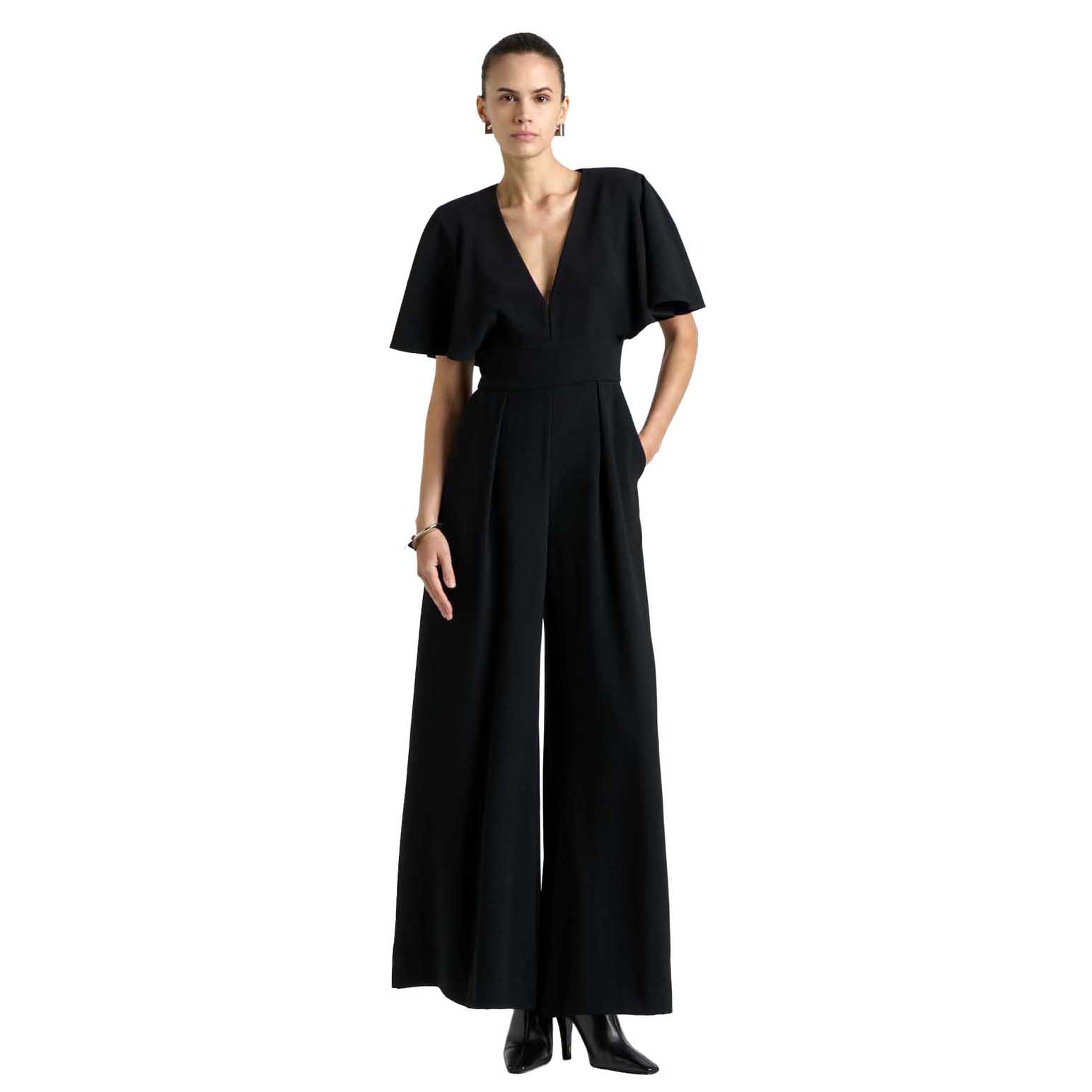Cue Recycled Crepe Deep V-Neck Jumpsuit